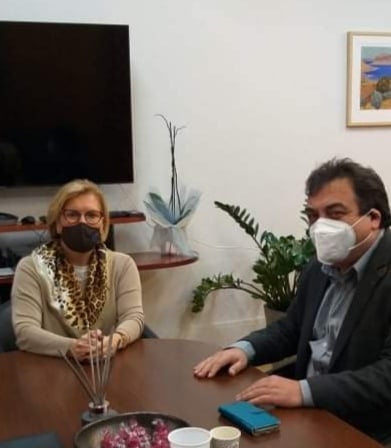 Συνάντηση δημάρχου Πύργου Παναγιώτη Αντωνακόπουλου με την αναπληρώτρια υπουργό Υγείας Μίνα Γκάγκα