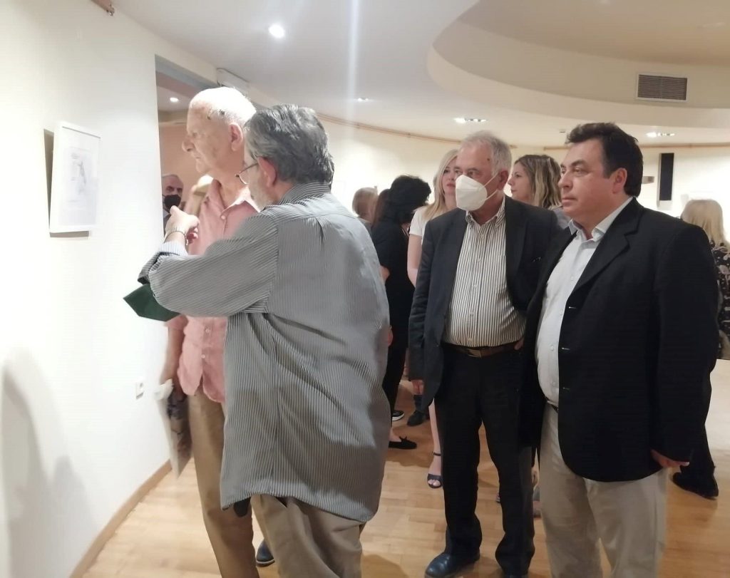 Με μεγάλη επιτυχία πραγματοποιήθηκαν τα εγκαίνια της "Aναδρομικής έκθεσης" του Στάθη στο Αρχαιολογικό Μουσείο Πύργου